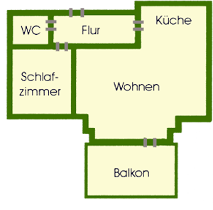 Grundriss der Ferienwohnung 1